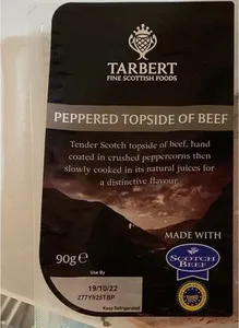 Peppered topside beef