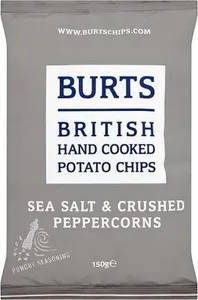 Burts British Hand Cooked Potato Chips Sea Salt & Crushed Peppercorns imp