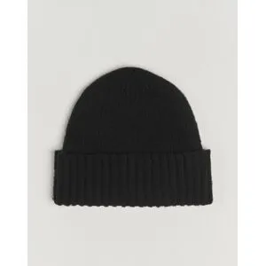 Robert Mackie Rona Ribbed Shaggy Lambswool Beanie Black