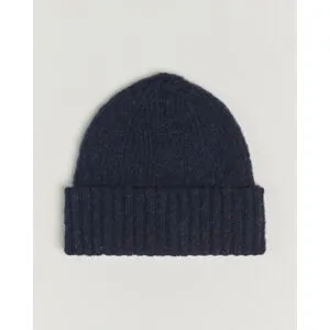Robert Mackie Rona Ribbed Shaggy Lambswool Beanie Blue