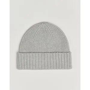 Robert Mackie Kingswell Ribbed Wool/Cashmere Beanie Light Grey