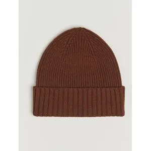 Robert Mackie Kingswell Ribbed Wool/Cashmere Beanie Brown