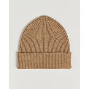 Robert Mackie Kingswell Ribbed Wool/Cashmere Beanie Beige