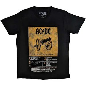 AC/DC: Unisex T-Shirt/8 Track (Black) (Small)