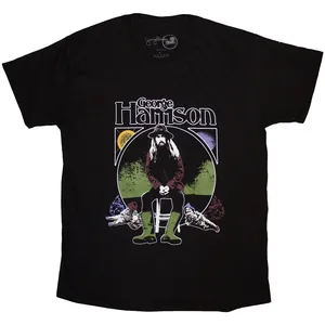 George Harrison: Unisex T-Shirt/Sun & Moon (Black) (Small)