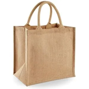 Westford Mill Jute Mini Tote Shopping Bag (14 liter) (2-pack)