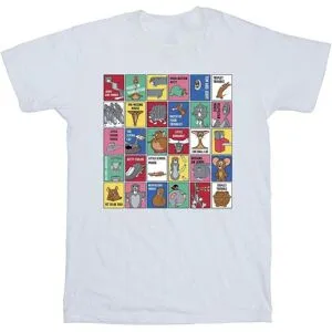 Tom And Jerry Mens Grid Squares T-Shirt L vit