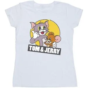 Tom And Jerry Womens/Ladies Sketch Logo Cotton T-Shirt L vit