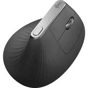 Logitech MX Vertical - Vertikal mus - ergonomisk - optisk - 6 knappar - trådlös, kabelansluten - Bluetooth, 2.4 GHz - trådlös USB-mottagare - grafit
