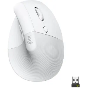 Logitech Lift (högerhand) - Vertikal mus - ergonomisk - optisk - 6 knappar - trådlöst, kablage - Bluetooth, 2,4 GHz - trådlös mottagare (USB) - Off-w