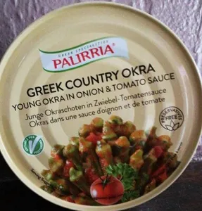 Green country okra (orkas dans uns sauce d'oignon et de tomate)