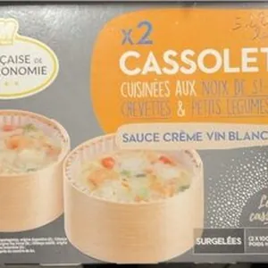 Cassolettes aux noix de St Jacques, crevettes & petits légumes