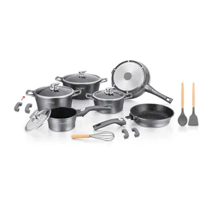 6-delars Köksset med Marmorbeläggning och Köksredskap - Silver