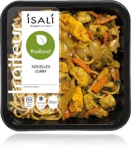 Nouilles curry poulet et légumes