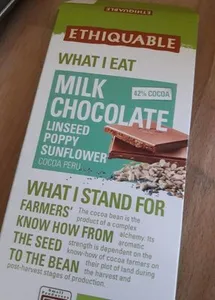 Ethiquable milk chocolate linseed poppy sunflower
