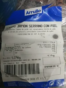 Centro de jamón serrano con piel