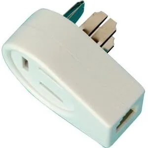 Adapter för telefonkontakt 3P/H RJ11 vit