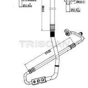 Varibelttrycksledning, klimatanläggning TRISCAN 9010 16027