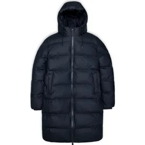 Rains Unisex Alta Long Puffer Jacket Navy S