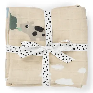 Done by Deer Burp Cloth Tiny Farm Sand 2-pack