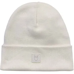Knowledge Cotton Knitted Rib Beanie, Egret, One Size