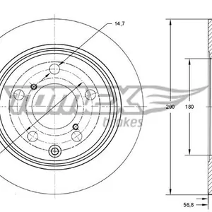 Bromsskiva TOMEX brakes TX 73-24