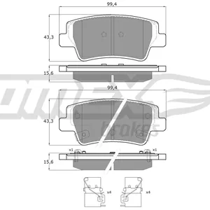 Bromsbelägg TOMEX brakes TX 60-38