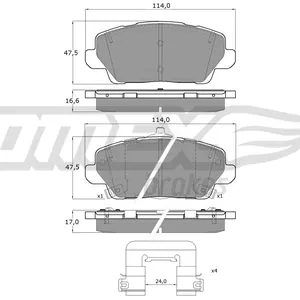 Bromsbelägg TOMEX brakes TX 60-67