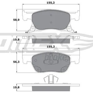 Bromsbelägg TOMEX brakes TX 17-86