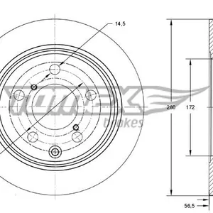 Bromsskiva TOMEX brakes TX 71-67