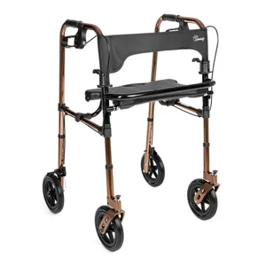 Rollator med 4 hjul bromsar och sits - DEFENDER
