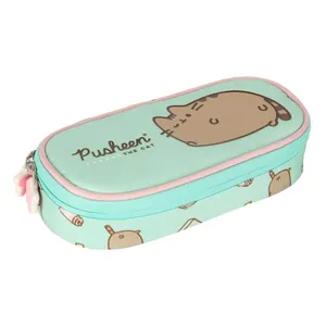 Mintfärgat vadderat pennfodral med flik