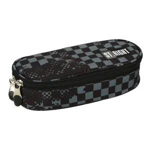 Förstyvad pennfodral med rutbräda och flik