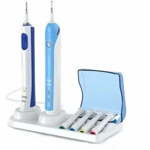 Stöd för eltandborste - Oral B - Kompatibel med Braun - Hygienisk förvaring - 2 borstar - 4 munstycken