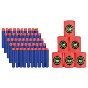Tillbehör - NERF - TILLBEHÖR KIT - 50 ammunition - 6 skummål - Blå