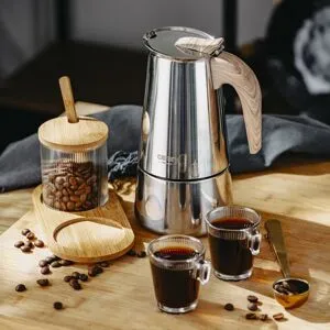 Mokabryggare med trähandtag 450ml