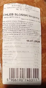 Chleb słoński krojony