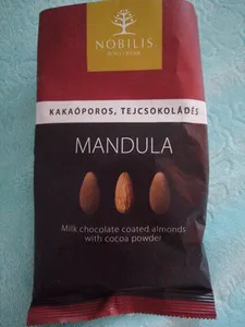 kakaóporos, tejcsokoládés mandula
