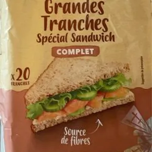 Pain de mie Grandes Tranches Spécial Sandwich Complet