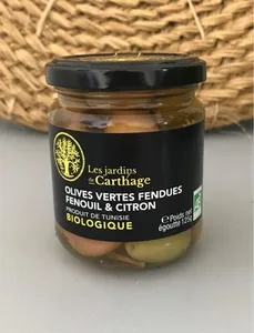 Olives vertes fendues fenouil & citron