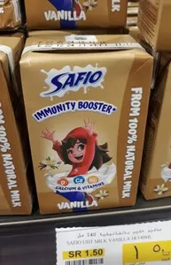 SAFIO UHT MILK VANILLA 18/140ML