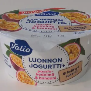 Luonnonjogurtti+ Passio-hedelmä & Banaani