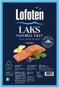 Laksefilet Naturell u/Skinn 4x125g Lofoten