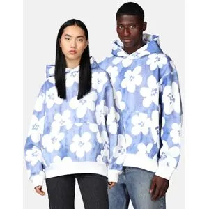 JUNKYARD Close Up Print Hoodie Unisex S Blå