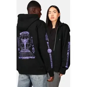 JUNKYARD Close Up Printed Zip Hoodie Unisex M Multi