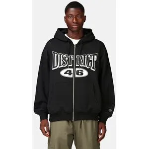 District 46 Oversized zip hoodie Male L Svart