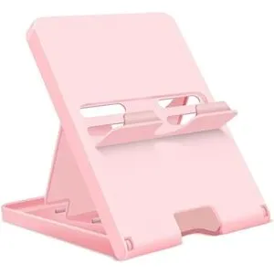 ATELA Switchställ kompatibelt med Nintendo, justerbar switchkonsolhållare, hopfällbar bärbar switchtillbehörshållare (rosa)