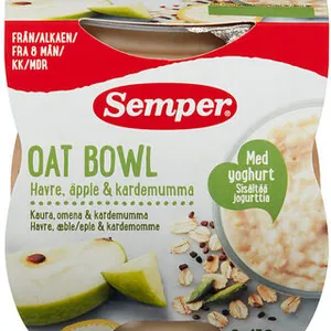 Oat Bowl med Havre, Eple & Kardemomme Fra 8 mnd, 2x130gr, 260 g