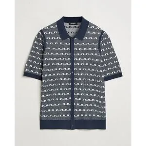 J.Lindeberg Rolando Logo Jacquard Polo Navy