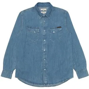 Nudie Jeans Gunnar Light Used Denim Shirt herr, Light Blue, M